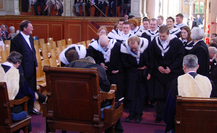 Bowing to the Vice Chancellor