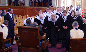 Bowing to the Vice Chancellor