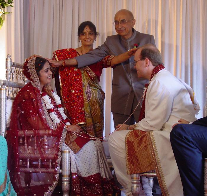 The bride's parents give their blessing