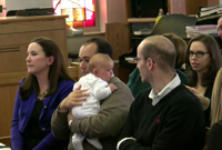 Garrett, in church for his Baptism